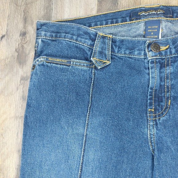 Abercrombie & Fitch Womens 6 Vintage Y2K Mid Seam Hipster Capri Split Hem Jean - Picture 5 of 16